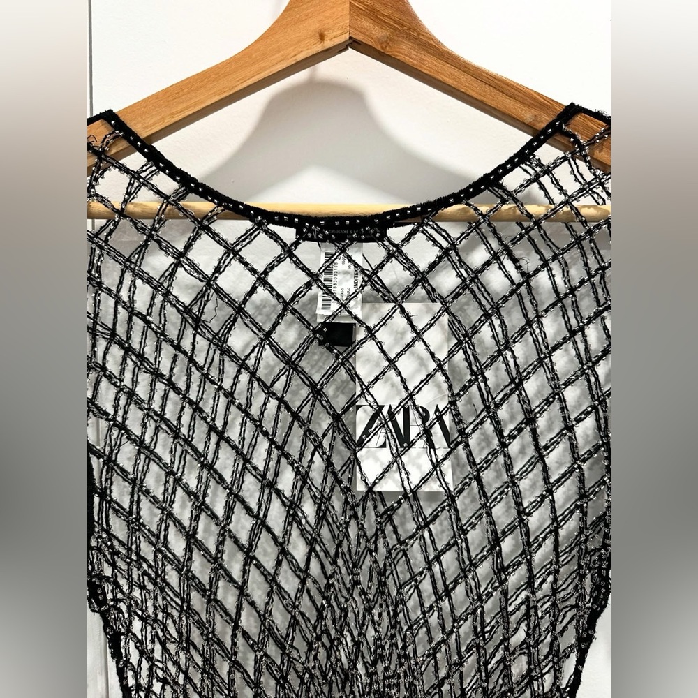 ❌SOLD Zara Mesh Beaded Top NWT - Picture 11 of 16